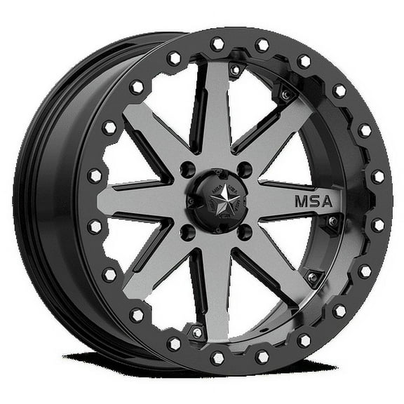MSA Offroad Wheels Aluminum Rim M21 LOK 15X7in Charcoal Tint Finish, M21-05710