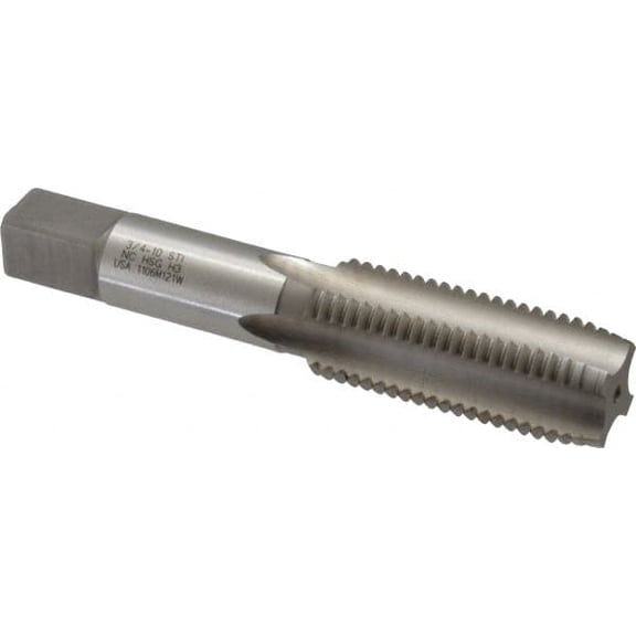 Hertel 3/4-10 UNC, H3, 4 Flute, Plug Chamfer, Bright Finish, High Speed Steel Hand STI Tap