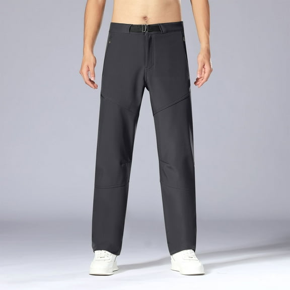 Ftwytp Men's Casual Beach Trousers linen Pants Daily Outdoor Lightweight Breathable Straight Legs Loose with Pockets Drawstring Trousers