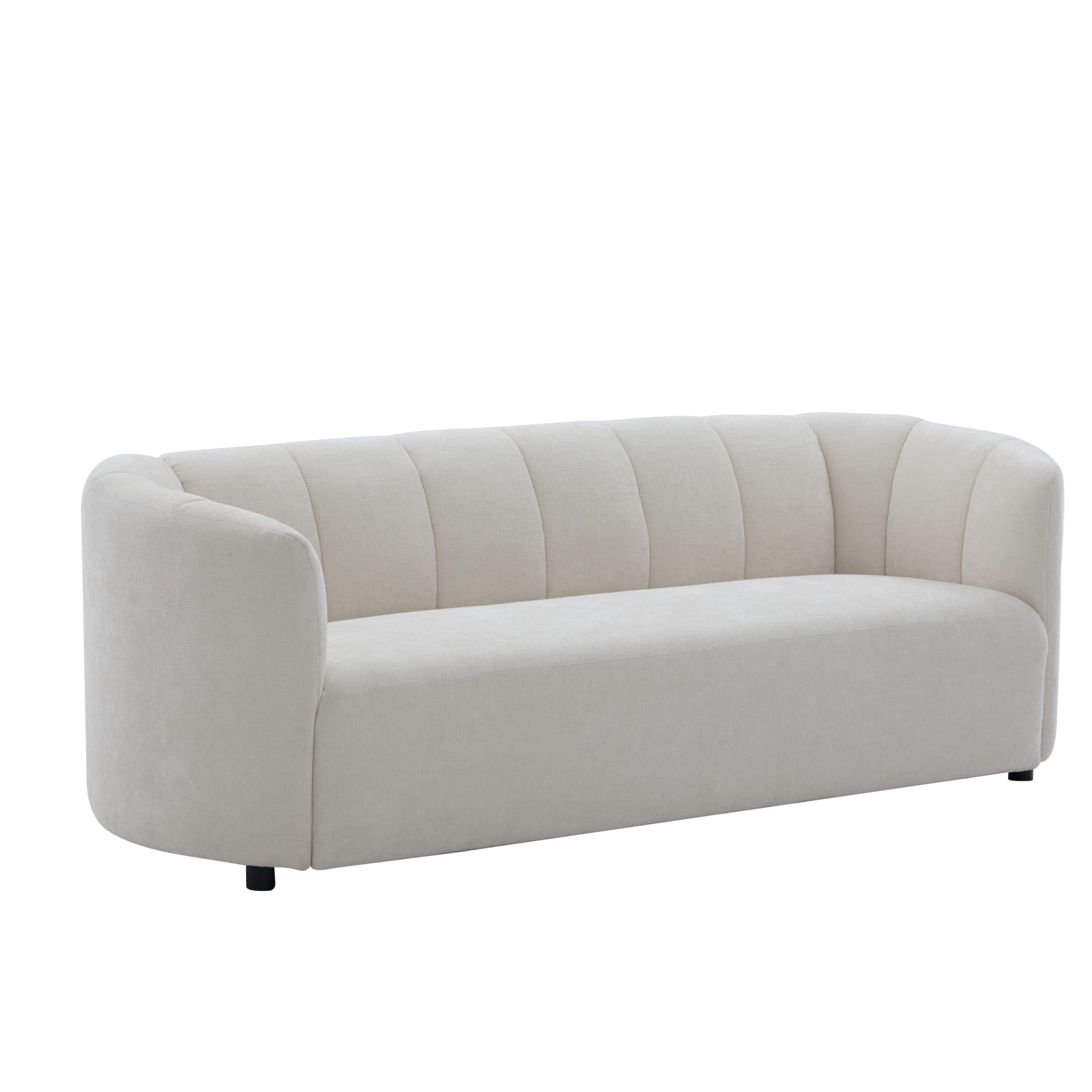 Christopher Knight Home 80" Modern Curved Chenille Sofa, Upholstered Couch with 3 Seats, Beige
