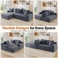 thumbnail image 6 of Aukfa Modular Sectional Sofa with Chaise, 95" Boneless Cloud Couch for Living Room, Gray, 6 of 8