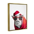thumbnail image 4 of Stupell Industries Pig in Holiday Clothes Holiday Painting Gold Floater Framed Canvas Art Print Wall Art, 25 x 31, 4 of 10