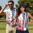 thumbnail image 2 of Jeiento 250 Years America Matching Outfits for Couples Athletic Tennis Shirts Men Golf Shirt Lightweight Golf Clothes Hibiscus Flowers Womens Workout Pullover Tank Tops, Women's S, 2 of 7