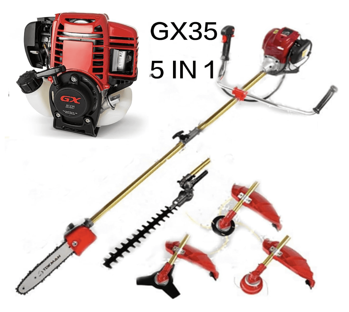Gx35 brush cutter 5 in 1 gas 4 cycle weed eater string trimmer lawn mower