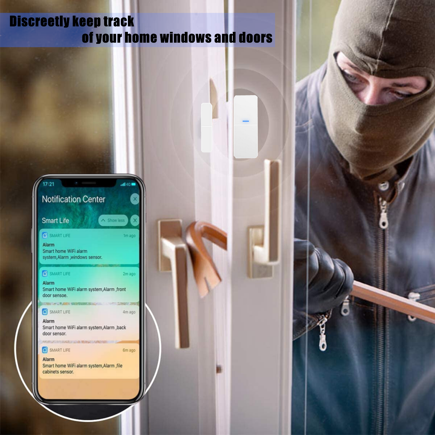 Skk Wifi Alarm System Home Smart Security System Diy No Monthly Fee With App Push Walmart Com