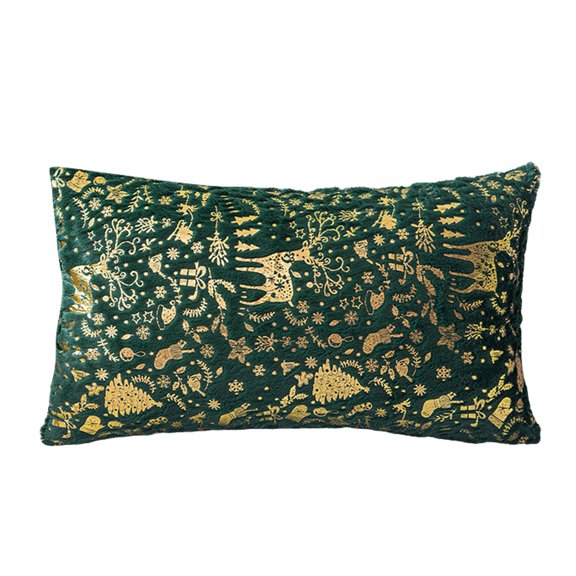 Christmas Pillow Cover Double Throw Pillowcases Gold Christmas Tree Pillow Cover Merry Christmas Winter Holiday Home Decor Dark 12 X 20 Inch