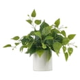 thumbnail image 2 of Artificial Pothos Plant with Plastic Pot, Realistic Hanging Faux Plant for Indoor Outdoor Shelf, Bathroom, Kitchen Decor, G, By Preplabs, 2 of 9