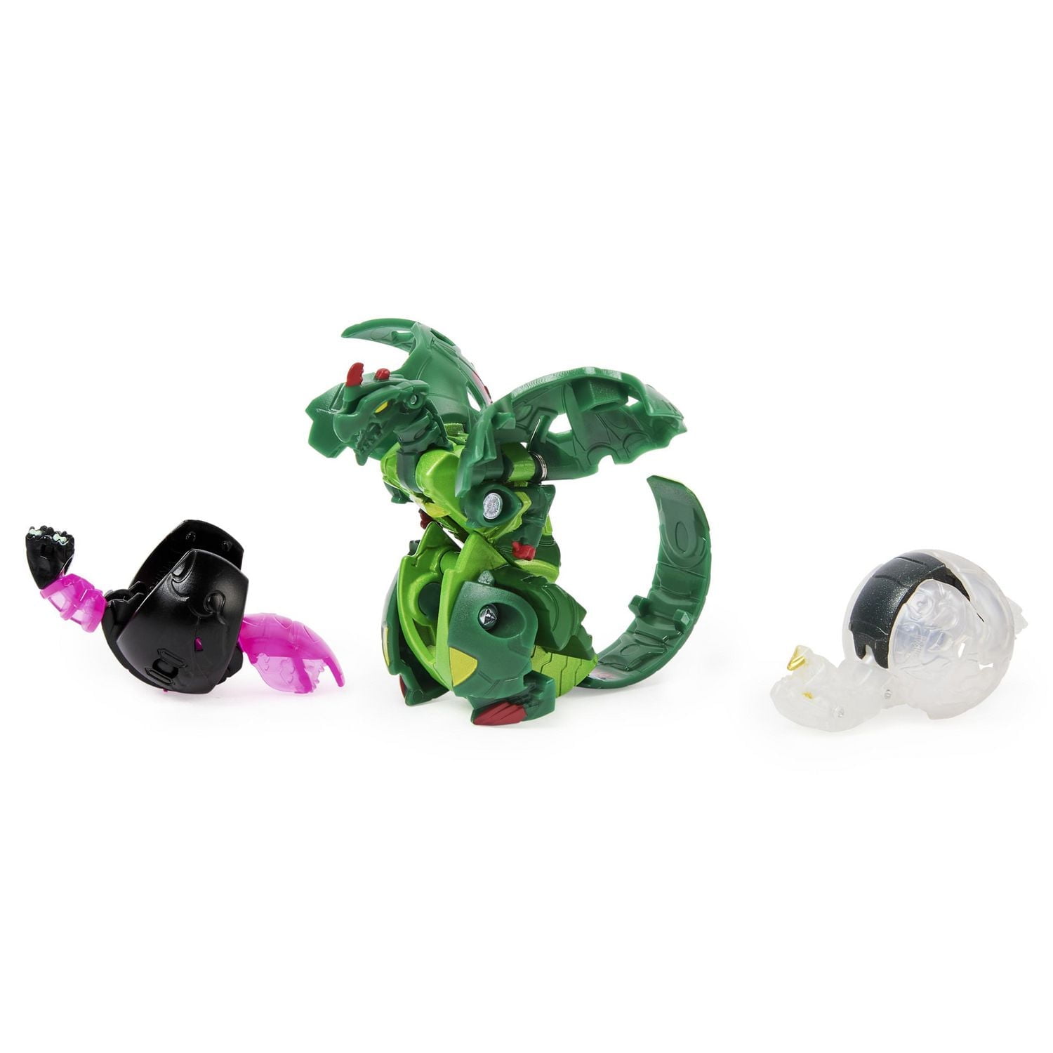 Bakugan Evolutions, Coffret Platinum Power Up Dragonoid avec Nano Scorcher et Siphon, figurine articulée Bakugan True Metal, 2 Nanogan, 2 BakuCores, 2 cartes Maîtrise, jouets pour garçons à partir de