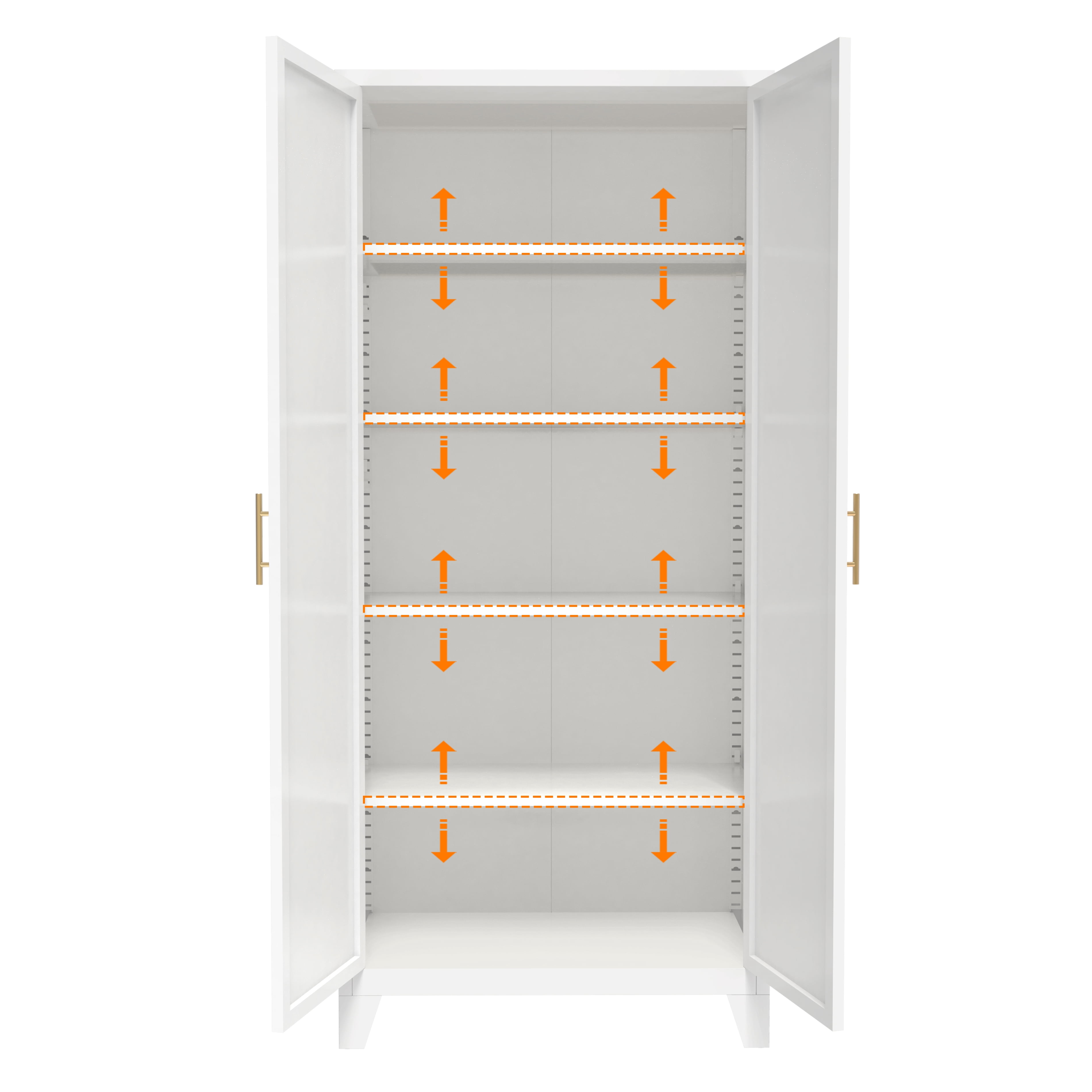 Aukfa 71" Tall Metal Pantry Cabinet,Kitchen Storage Cabinet with Adjustable Shelves for Kitchen, Dining Room, Living Room, White