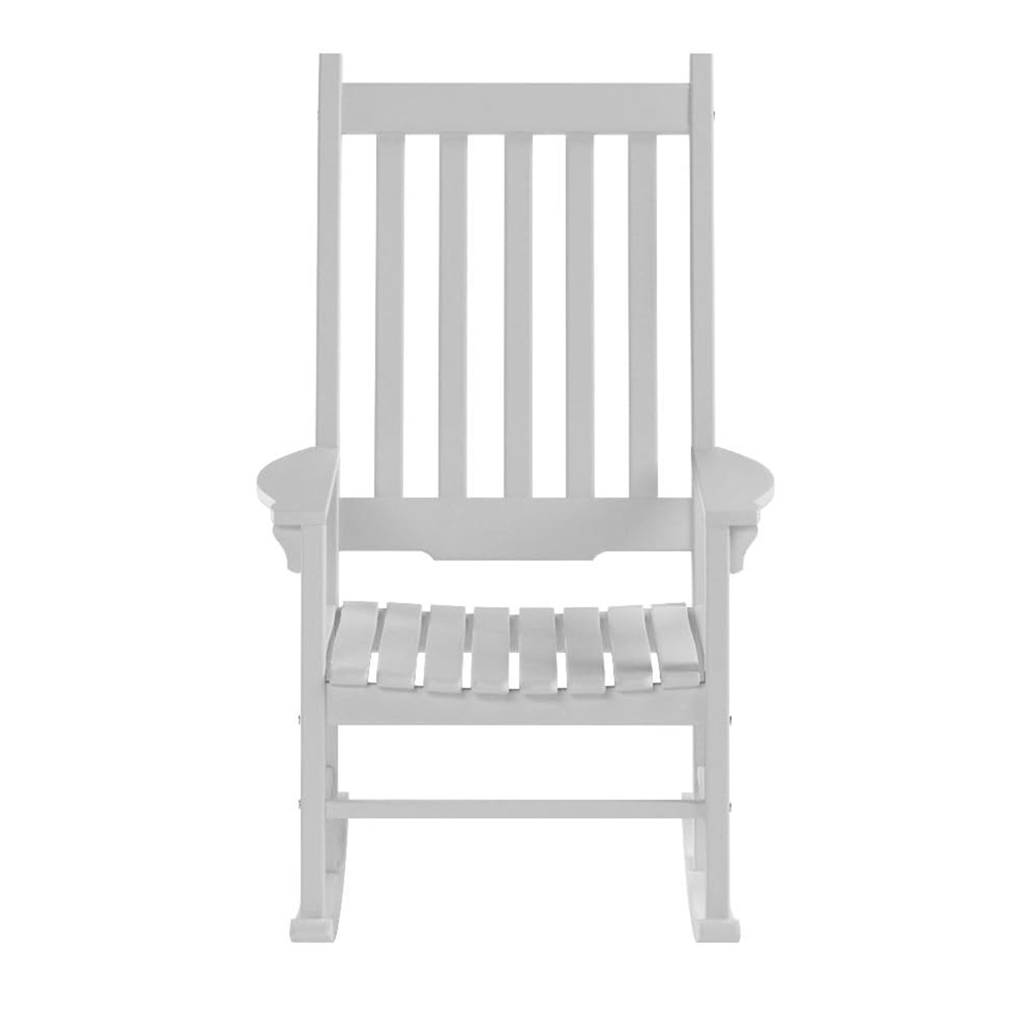 Northbeam Solid Acacia Hardwood Outdoor Patio Slatted Back Rocking Chair, White - image 2 of 11