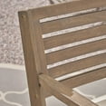 thumbnail image 3 of GDF Studio Baia Outdoor Acacia Wood 3 Piece Bistro Set with Cushion, Gray and Cream, 3 of 13