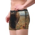 thumbnail image 2 of Balery Grassland Sunflower Cow Calzoncillos bóxer para hombre, ropa interior de algodón suave y transpirable con cinturilla de nailon-Small, 2 of 5