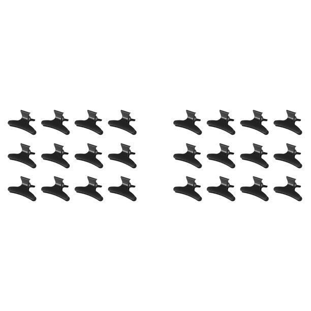 24 Garra Del Pelo para Peluqueria Clip de Pelo de Mariposa para Peluqueria de Salon Abrazaderas Barrettes, Negro