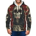 thumbnail image 4 of JUNZAN Gothic Skull With Roses Print Men's Zip Up Hoodie Athletic Hoodies Long Sleeve Hooded Sweatshirts With Pockets (S-3XL), 4 of 6