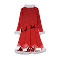 thumbnail image 6 of Women's Fashion Casual Gold Velvet Fleece Dress with Christmas Print, V-neck Long-sleeved Dress for Holiday Parties and Everyday Wear, Soft Women's Winter Dress,Red,XL, 6 of 6