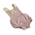 thumbnail image 2 of Newborn Baby Boys Girls Ribbed Sleeveless Rainbow Pattern Square Collar Button Romper Pink 3-6 Months, 2 of 6