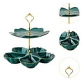 thumbnail image 6 of WeiLaiKeQi Tiered Ceramic Cake Stand Afternoon Tea Stand for Tea Party Wedding Birthday 2 Tier Green, 6 of 9