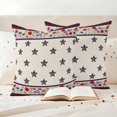 thumbnail image 3 of Vintage Star Pillow Covers 2 Pack Red Blue Bow Country Stars Poppy Pastoral Linen Pillowcase Waterproof Outdoor Throw Pillow Cover for Patio Garden Square Cushion 16”x16”, 3 of 9