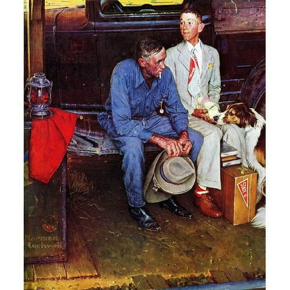 Marmont Hill "Breaking Home Ties" by Norman Rockwell Painting Print on Canvas