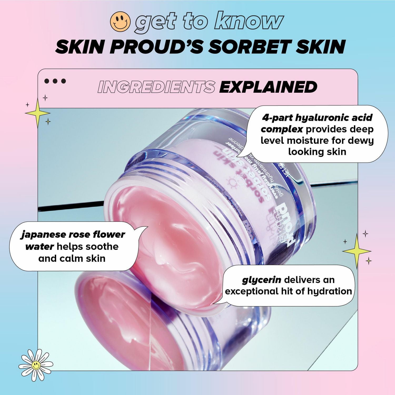 Skin Proud - Sorbet Skin - Everyday Jelly Moisturizer, Oil Free, 100% Vegan (50ml), Everyday Jelly Moisturizer