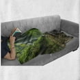 thumbnail image 6 of Waterfall Soft Flannel Fleece Throw Blanket, Waterfalls Side Valley in Indonesia with Southeast Bushes Above Hills, Cozy Plush for Indoor and Outdoor Use, 50" x 70", Green and Brown, by Ambesonne, 6 of 6