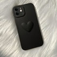 thumbnail image 6 of Cute 3D Love Heart Phone Case for iPhone 11 6.1 inch with Anti-Fall Lens Cameras Cover Protection Slim Dustproof Protective Cover Aesthetic Design for Women Girls, Black, 6 of 9