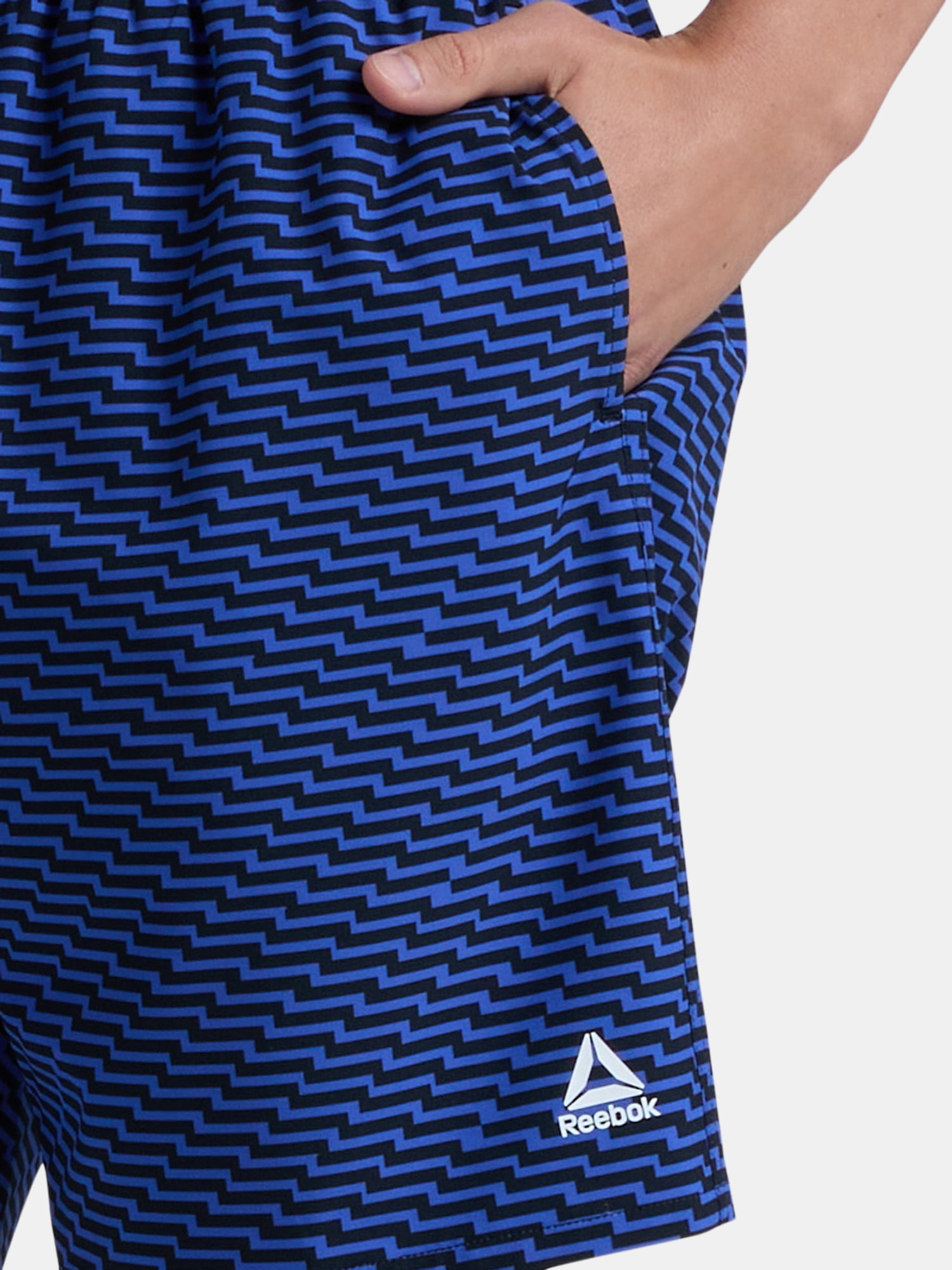 Reebok Men’s & Big Men's Printed Swim Trunks with Compression Liner, UPF 50+, 7” Inseam, Sizes S-3XL
