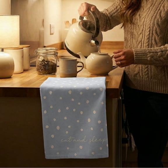 Creative Brands 10-06301-027 20 x 27.5 in. Tea Towel - Eat & Sleep