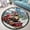 Christmas Train, variant on Circle Area Rug, Christmas Snowflake61 Cute Design Washable Non-Slip Floor Carpet, Soft Rug for Living Room Bedroom Decor 24 Inch