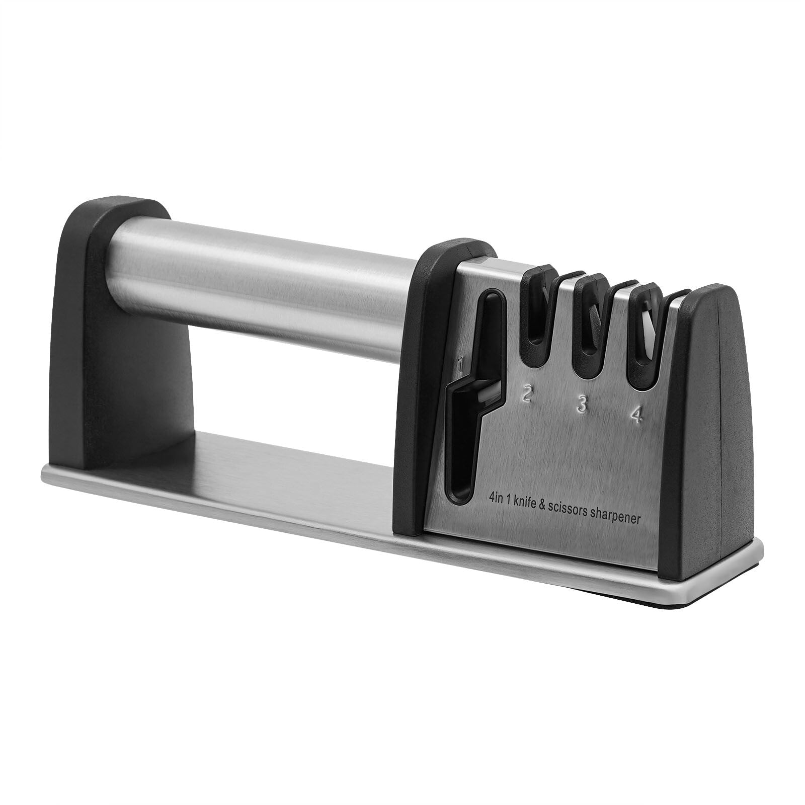 Manual Knife Sharpener, Stainless Steel Sharpener for Kitchen Knives Scissors Tools