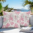 thumbnail image 2 of Outdoor Waterproof Pillow Covers Pack of 2, Pink Coastal Starfish Shell Coral Seahorse Ocean Vintage Decorative Throw Pillowcases Cushion Covers for Garden Patio Tent Sofa Couch, 20x20 inch, 2 of 8