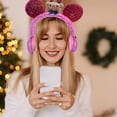thumbnail image 1 of Christmas Animation Jewelry With Cute Corporeal Head Accessories Wapiti Elderly Moggie Partner Earphones Head Mounted Wired Model Leather Material, 1 of 6