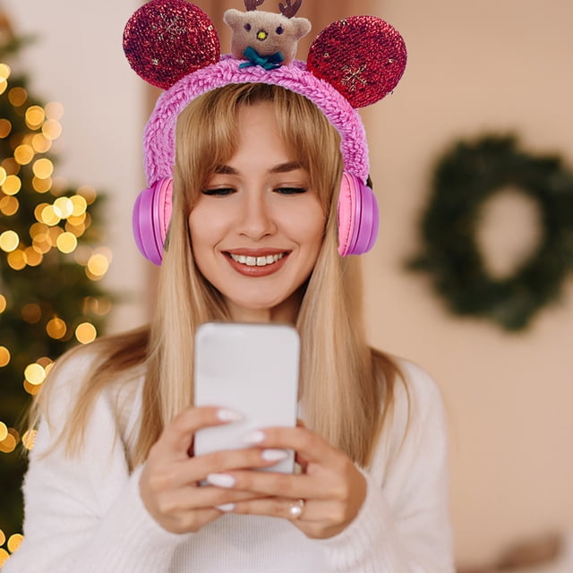Christmas Animation Jewelry With Cute Corporeal Head Accessories Wapiti Elderly Moggie Partner Earphones Head Mounted Wired Model Leather Material