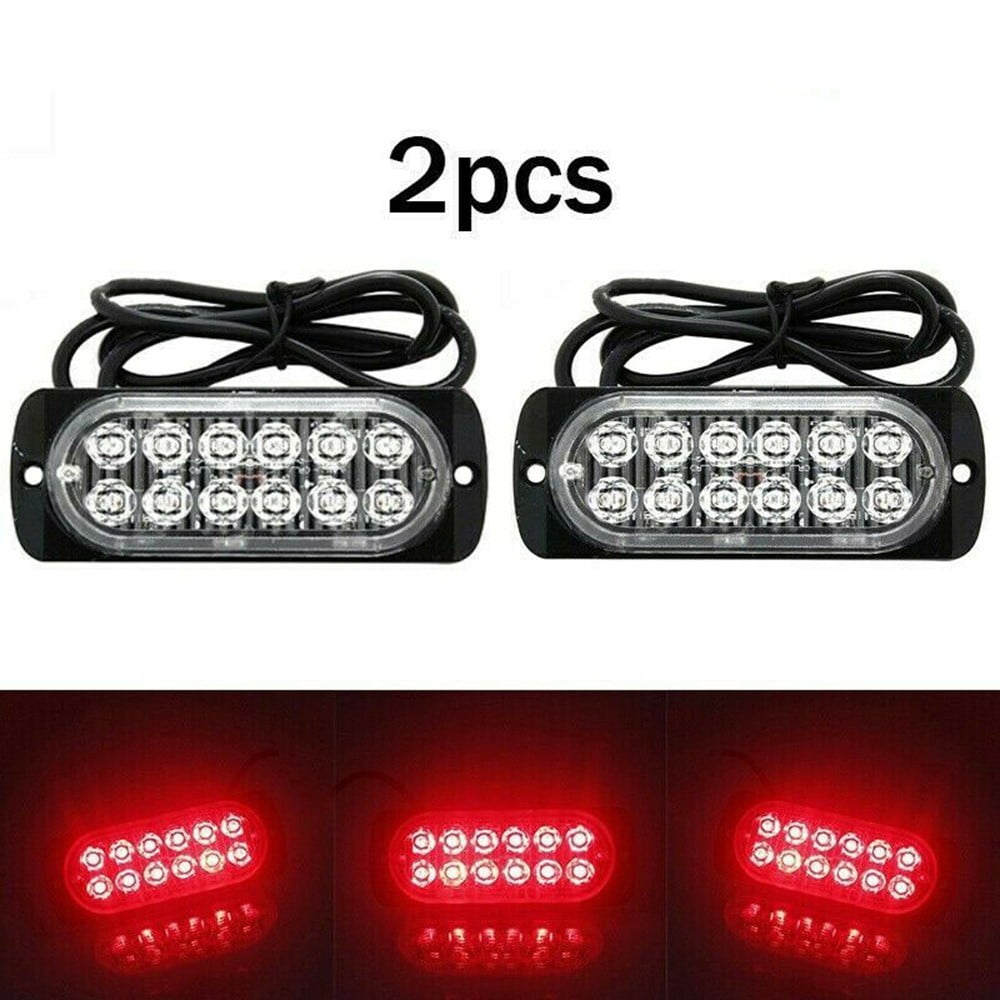 2X Black Shell 12-24V 6 LED Car License Plate Light Boat Truck Signal Tail Lamp