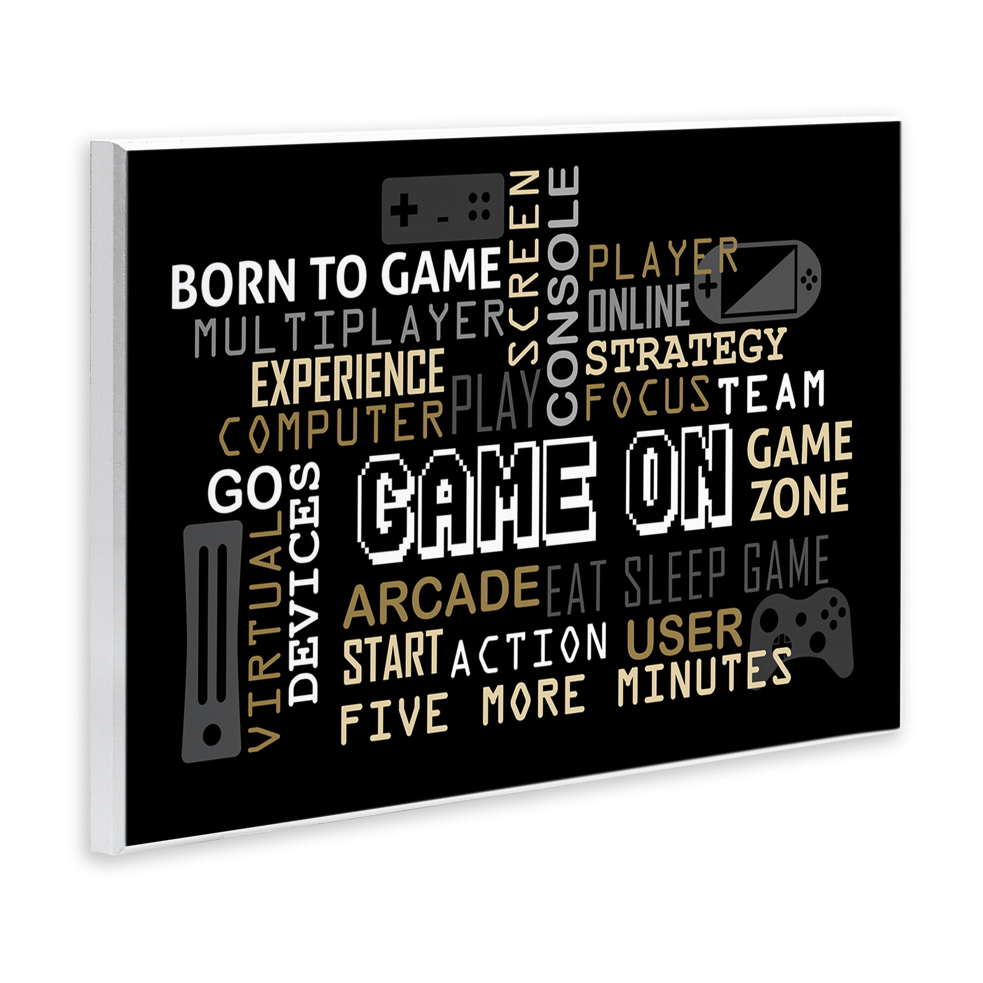 Stupell Industries Game On Gamer Typography Wall Plaque Art, design by Kim Allen