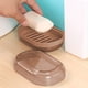 thumbnail image 1 of Jabonera de plástico color macarrón con base ranurada para drenaje | Jabonera compacta y duradera para lavabo de baño | Bandeja multiusos para guardar la ropa en la cocina, 1 of 6