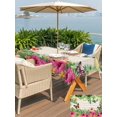 thumbnail image 5 of Outdoor Tablecloth with Umbrella Hole for Patio/Picnic/Party/Camping, Tropical Spring Waterproof Table Cloth Rectangle Table Cover Washable, Floral Leaves Butterflies Burlap Rustic (54"x 80"), 5 of 8