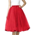 thumbnail image 3 of TaTaai Women's Sweet Fluffy Multi-Layer Tulle Princess Skirt Colorful Elastic Waist Half Skirt For Party Cosplay Holiday Daily Wear Gift, 3 of 7