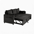 thumbnail image 6 of BSHTI L-Shaped Pull Out Sleeper Sofa Bed with Storage Chaise – 3-Seater Convertible Corduroy Sectional Couch for Small Living Room, Apartment, or Office, Black, 6 of 9