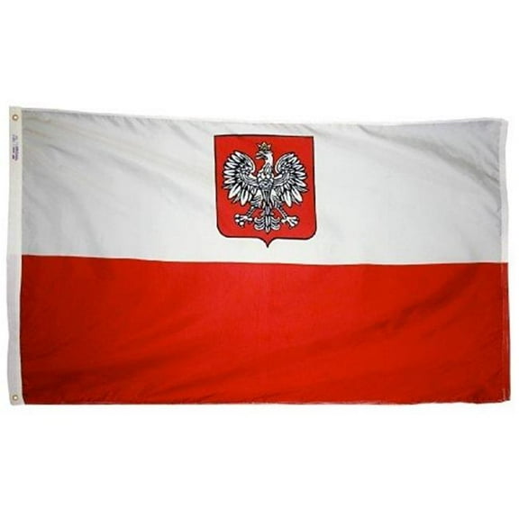 Annin Flagmakers 221090 3 ft. x 5 ft. Nyl-Glo Poland with Eagle Flag