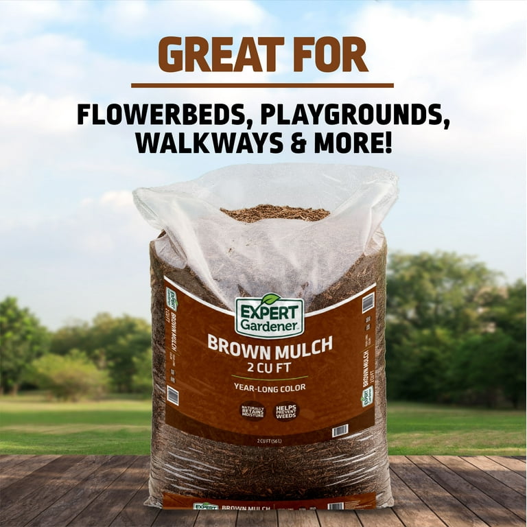 Expert Gardener Brown Mulch, 2 cu. ft. – Year Long Color