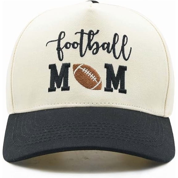 Football Mom Embroidered Baseball Cap, Adjustable Snapback Hat for Women, Perfect for Game Day Outfits and Sports Events, Trendy Casual Accessory for Travel and Streetwear, Great Gift Idea for Moms