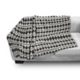 thumbnail image 3 of Chevron Soft Flannel Fleece Blanket, Retro Zigzag Pattern with Horizontal Stripes and Rhombus Shapes Grunge Effect, Cozy Plush for Indoor and Outdoor Use, 50" x 60", Ivory and Black, by Ambesonne, 3 of 6