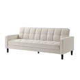 thumbnail image 6 of Loft Lyfe Swaine Linen Sofa Bed Convertible Tufted With Storage, Beige, 6 of 11