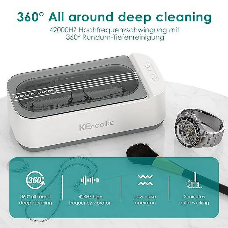KECOOLKE Ultrasonic Jewelry Cleaner 48KHz 400ml Digital Timer SU