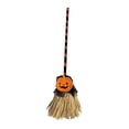 thumbnail image 4 of Escoba de bruja voladora realista de 31,5 pulgadas de alto con luz para decoración de Halloween negro naranja, 4 of 9