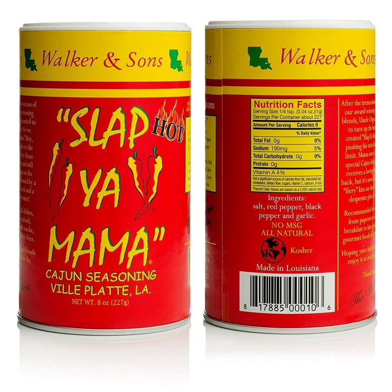 Slap Ya Mama All Natural Cajun Seasoning from Louisiana, 1 Each of Original, Hot, White Pepper & Low Sodium, Variety Pack of 4