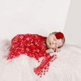 thumbnail image 4 of Accesorios para fotografía de bebés JM 3 uds blanco manta roja esponjosa envoltura diadema flores, 4 of 5