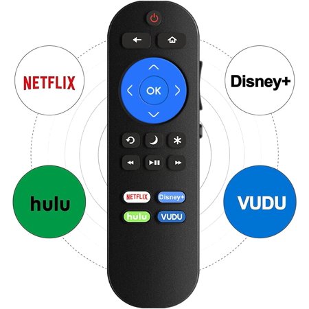 New 101018E0011 Replaced Remote control compatible with ONN Roku 100007147 TV 4K 3226000855 3226000858 100012584 100012585 Smart HDTV with Netflix Disny Plus Hulu VUDU App Button Key RC-AFIR