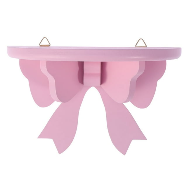 Nordic Style Wooden Semicircle Storage Shelf Wall Rack Kids Room Decoration Wall Storage Holder (Pink)